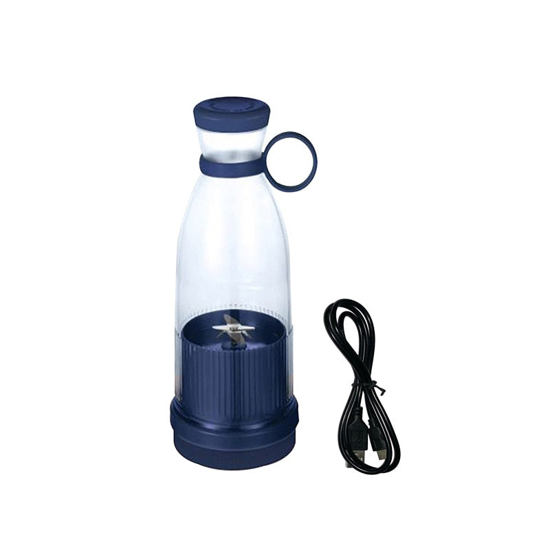 Blue Mini Portable Smoothie Blender with charging cord