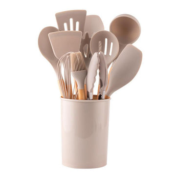 Pink Silicone Kitchen Utensils Set