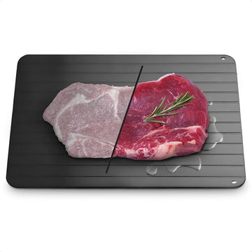 Fast Defrosting Plate Board in the process of defrosting a chunk of beef