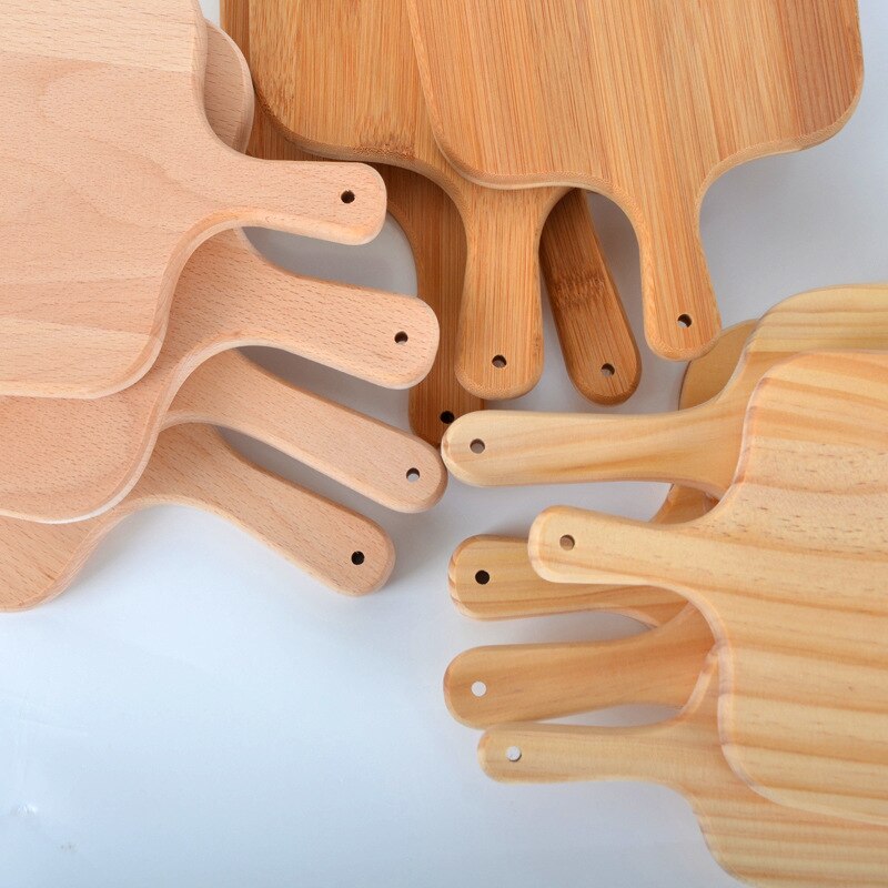 Wooden Chopping Board Set and their handles with holes for easy hanging for storage