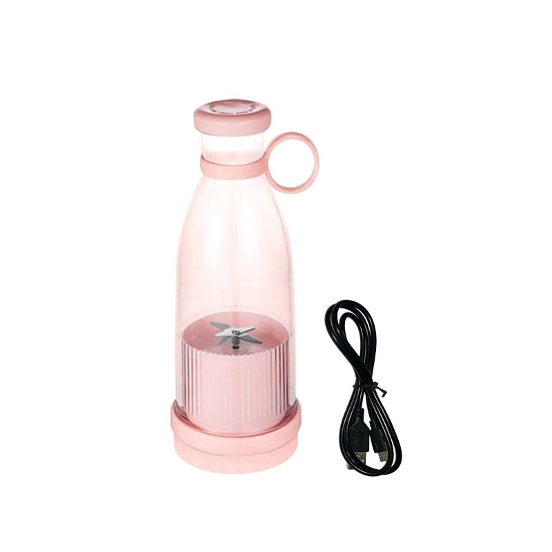 Pink Mini Portable Smoothie Blender with charging cord