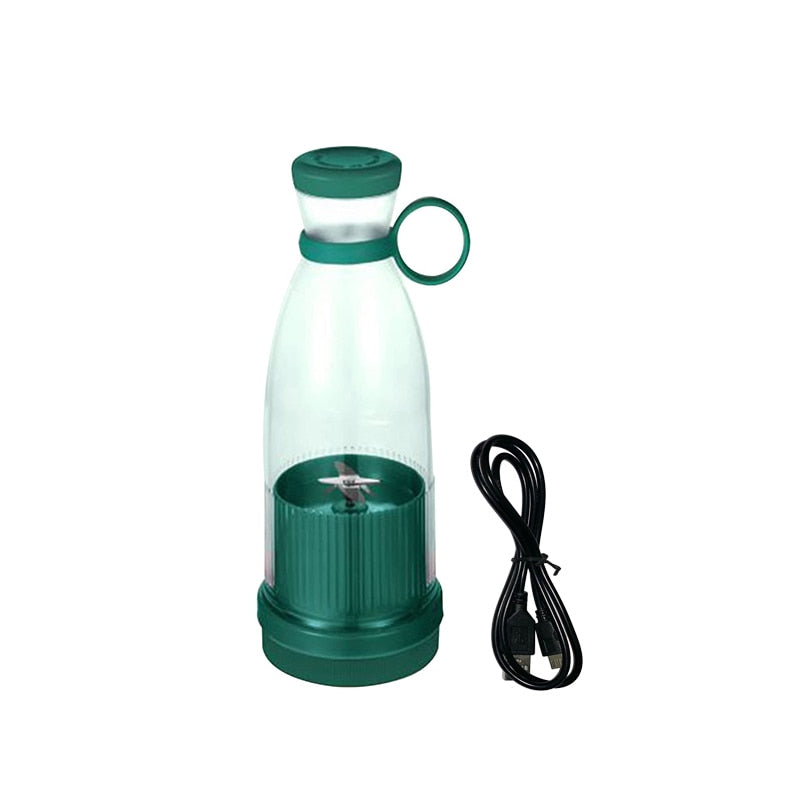 Green Mini Portable Smoothie Blender with charging cord