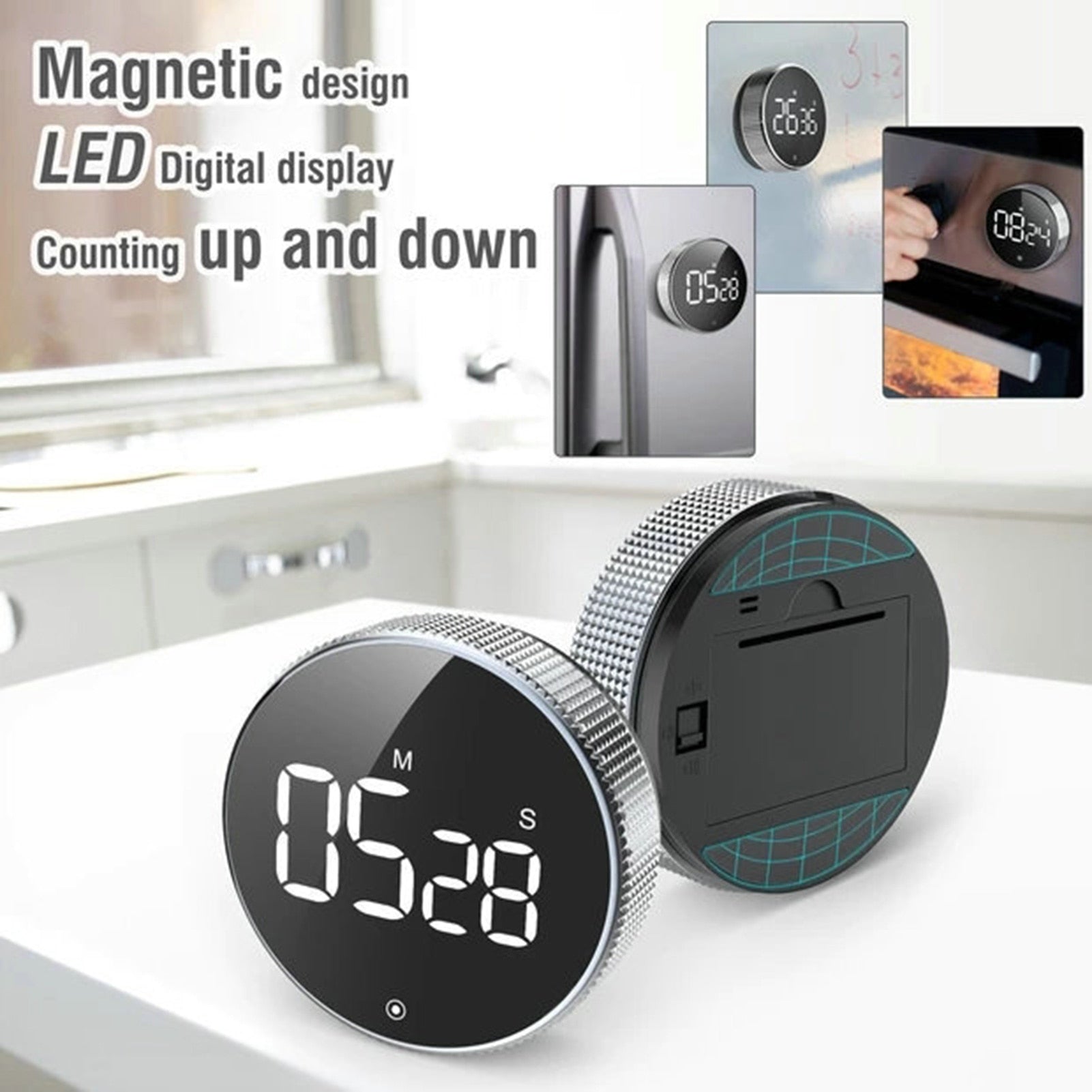 Baseus Magnetic Digital Timer possesses magnetic design, LED digital display, counting of both up and down.